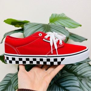 💯NEW❤️‍🔥 Vans Atwood Checker Sidewall Red Men’s Sneakers